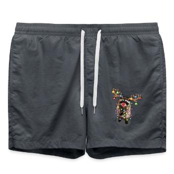 Weihnachtswaschbär - Süßes lustiges Weihnachtstier Geschenk - Badeshorts - Anthrazit - Vorne - AI Model Male 185 light (185cm)