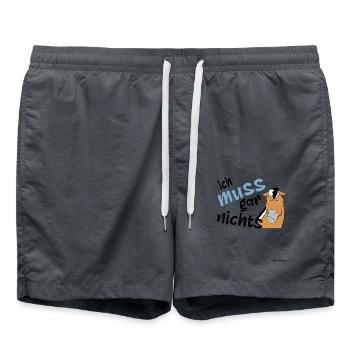 Fjordpferd muss gar nichts - Badeshorts - Anthrazit - Vorne - AI Model Male 185 light (185cm)