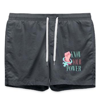 Connaissez votre pouvoir féministe - Short de bain - charbon - Devant - AI Model Male 185 light (185cm)