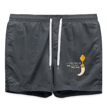 In valhalla we drink mead - Met - Short de bain - charbon - Devant - AI Model Male 185 light (185cm)