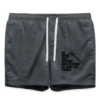 Werkzeug Schraubenschlüssel Handwerk Handwerker - Badeshorts - Anthrazit - Vorne - AI Model Male 185 light (185cm)