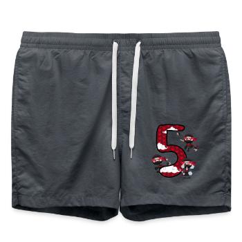 5th Birthday Young Ninja 5 Years Ninja Costume - Swim Trunks - anthracite - Front - AI Model Male 185 light (185cm)