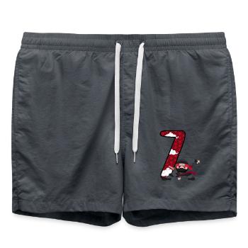 7th Birthday Young Ninja 7 Years Ninja Costume - Swim Trunks - anthracite - Front - AI Model Male 185 light (185cm)