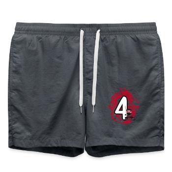 4th Birthday Boy 4 Years Ninja Dragon Costume - Swim Trunks - anthracite - Front - AI Model Male 185 light (185cm)