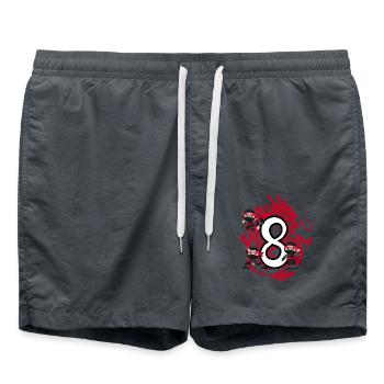 8th Birthday Boy 8 Years Ninja Dragon Costume - Swim Trunks - anthracite - Front - AI Model Male 185 light (185cm)