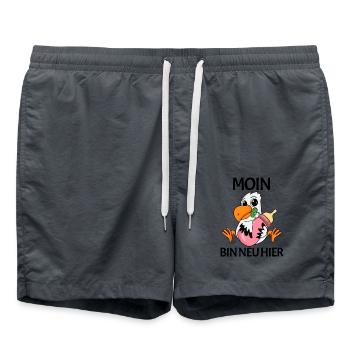 Geburt Baby Hamburg Moin bin neu hier - Badeshorts - Anthrazit - Vorne - AI Model Male 185 light (185cm)