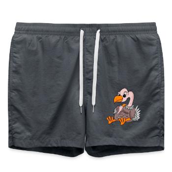 Vulture Family - Vulture with Baby - Vulture Motif - Swim Trunks - anthracite - Front - AI Model Male 185 light (185cm)