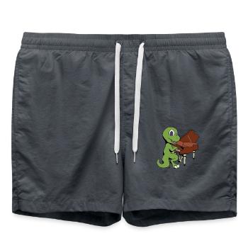 Comic TREX spielt Klavier - Badeshorts - Anthrazit - Vorne - AI Model Male 185 light (185cm)