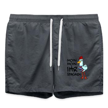 Freche Möwe - Moin Moin Ihr Spacken - Badeshorts - Anthrazit - Vorne - AI Model Male 185 light (185cm)