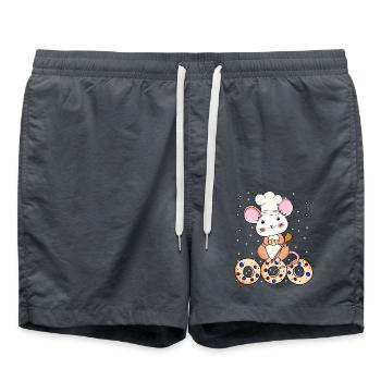Mouse Baker Xmas Christmas Christmas Child - Swim Trunks - anthracite - Front - AI Model Male 185 light (185cm)