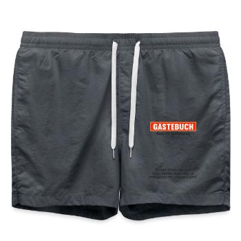 Gästeliste Party 18 Jahre 18 Geburtstag Gästebuch - Badeshorts - Anthrazit - Vorne - AI Model Male 185 light (185cm)
