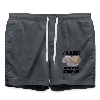 Geologist Geology Stones - Swim Trunks - anthracite - Front - AI Model Male 185 light (185cm)