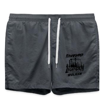Kranführer Sprüche Legenden arbeiten über den - Badeshorts - Anthrazit - Vorne - AI Model Male 185 light (185cm)
