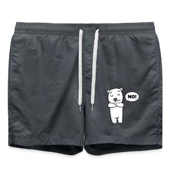 Polarbär bär Nein - Badeshorts - Anthrazit - Vorne - AI Model Male 185 light (185cm)