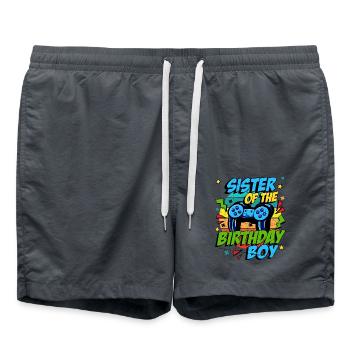 Anniversaire Sister Time to Level Up jeu - Short de bain - charbon - Devant - AI Model Male 185 light (185cm)