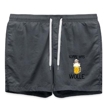 Schaf lustiger Spruch - Badeshorts - Anthrazit - Vorne - AI Model Male 185 light (185cm)