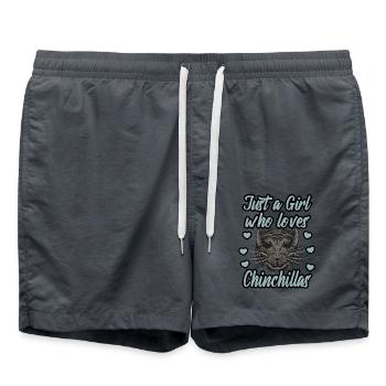 Juste une fille qui aime les chinchillas - Short de bain - charbon - Devant - AI Model Male 185 light (185cm)