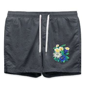 Autriche Fleurs Fleurs Montagnes Montagnes Nature Flore - Short de bain - charbon - Devant - AI Model Male 185 light (185cm)