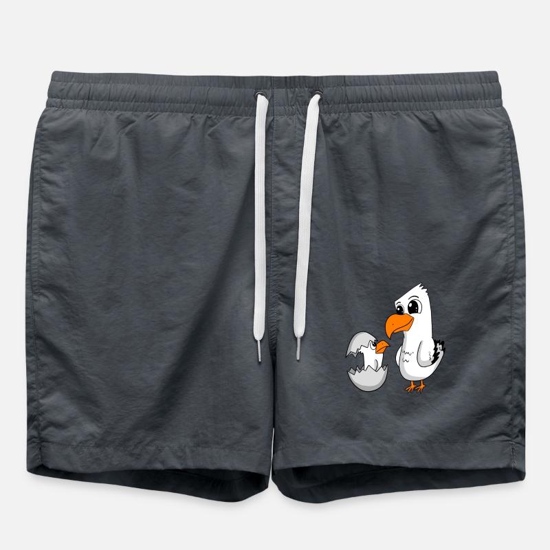 Seagull with baby Seagull - Swim Trunks - anthracite