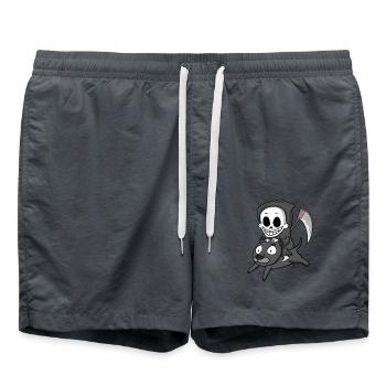 Sensenmann und Schwarzer Panther - Badeshorts - Anthrazit - Vorne - AI Model Male 185 light (185cm)