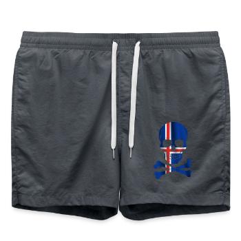 Drapeau de l’Islande - Short de bain - charbon - Devant - AI Model Male 185 light (185cm)