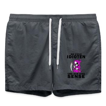 Sensenmann Damen Sarkastisch Provokation - Badeshorts - Anthrazit - Vorne - AI Model Male 185 light (185cm)
