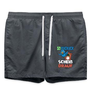 Sei Kuckuck Scheiss drauf - Badeshorts - Anthrazit - Vorne - AI Model Male 185 light (185cm)