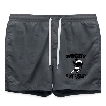 Rugby Team Football Fan American Football Rugby Team - Swim Trunks - anthracite - Front - AI Model Male 185 light (185cm)