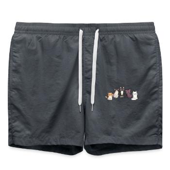 Five Cute Kittens - Kawaii Cats - Swim Trunks - anthracite - Front - AI Model Male 185 light (185cm)