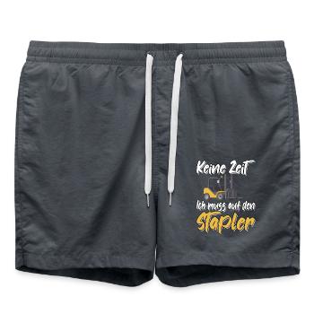 Keine Zeit Ich muss auf den Stapler - Badeshorts - Anthrazit - Vorne - AI Model Male 185 light (185cm)