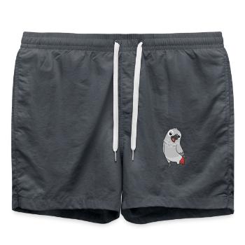 Perroquet gris kawaii - Short de bain - charbon - Devant - AI Model Male 185 light (185cm)