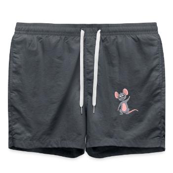 Kawaii Ratte - Badeshorts - Anthrazit - Vorne - AI Model Male 185 light (185cm)