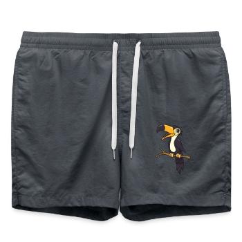Kawaii Tukan - Badeshorts - Anthrazit - Vorne - AI Model Male 185 light (185cm)