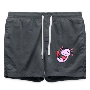 Cœur Axolotl - Short de bain - charbon - Devant - AI Model Male 185 light (185cm)