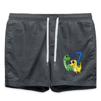 Garçon de 7ème anniversaire - cadeau de 7 ans - Short de bain - charbon - Devant - AI Model Male 185 light (185cm)