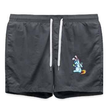 Unicorn paints Easter eggs at Easter - Easter unicorn - Swim Trunks - anthracite - Front - AI Model Male 185 light (185cm)