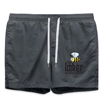 Der Imker dem die Bienen vertrauen - Badeshorts - Anthrazit - Vorne - AI Model Male 185 light (185cm)