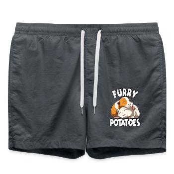 Furry Potato for a guinea pig lover - Swim Trunks - anthracite - Front - AI Model Male 185 light (185cm)