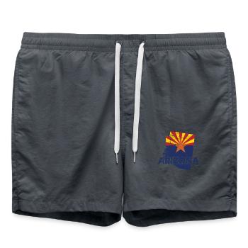 Arizona State Outline Map USA - Swim Trunks - anthracite - Front - AI Model Male 185 light (185cm)