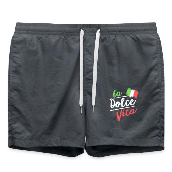 la dolce vita I drapeau italien - Short de bain - charbon - Devant - AI Model Male 185 light (185cm)