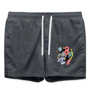 8 Geburtstag Junge - 8 Jahre alt - Ich bin 8 - Badeshorts - Anthrazit - Vorne - AI Model Male 185 light (185cm)