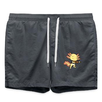 Comic Axolotl joue du violon - Short de bain - charbon - Devant - AI Model Male 185 light (185cm)
