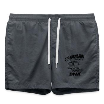 Straßenbahn fahren ist meine DNA - Badeshorts - Anthrazit - Vorne - AI Model Male 185 light (185cm)