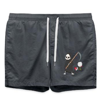 Death Grim Reaper Chicken Horror Halloween Head Brutal - Swim Trunks - anthracite - Front - AI Model Male 185 light (185cm)