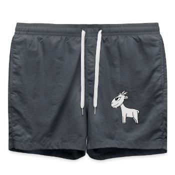 Ziege Ziegenbock Bock - Badeshorts - Anthrazit - Vorne - AI Model Male 185 light (185cm)
