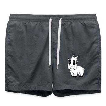 Ziege Ziegenbock Bock - Badeshorts - Anthrazit - Vorne - AI Model Male 185 light (185cm)
