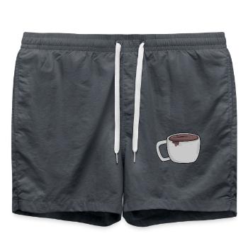 Kaffee Kaffeetasse Tasse - Badeshorts - Anthrazit - Vorne - AI Model Male 185 light (185cm)