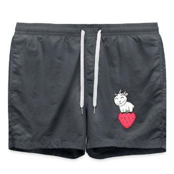Bock à la fraise - chèvre chèvre - Short de bain - charbon - Devant - AI Model Male 185 light (185cm)