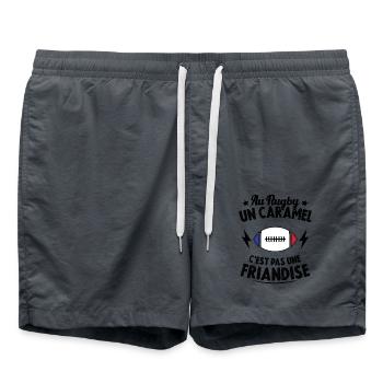 Au Rugby Un Caramel C'est Pas Une Friandise - Short de bain - charbon - Devant - AI Model Male 185 light (185cm)