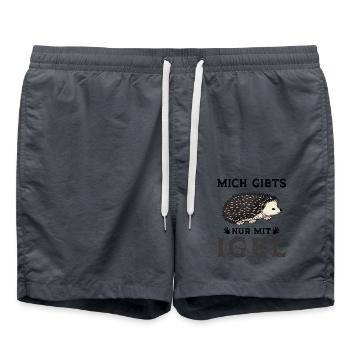 Lustiges Afrikanischer Weißbauchigel Igel Kostüm - Badeshorts - Anthrazit - Vorne - AI Model Male 185 light (185cm)